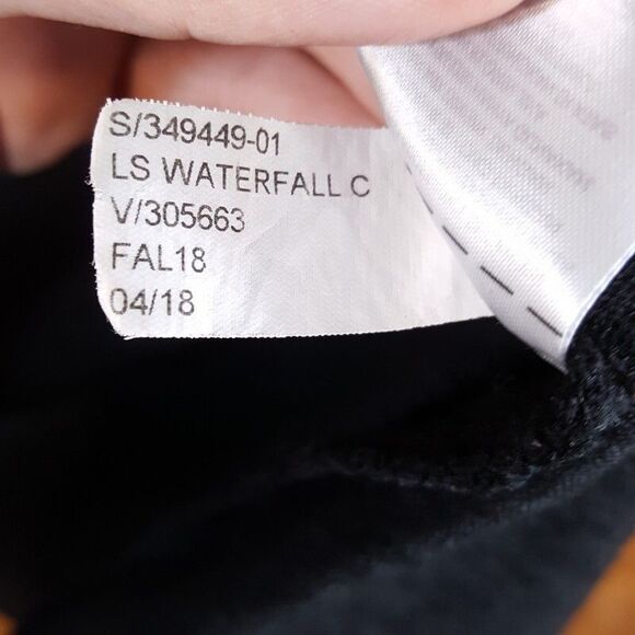 BANANA REPUBLIC Sweater Womens Small Black Cardigan Draped Cascading Open Knit - Picture 4 of 6